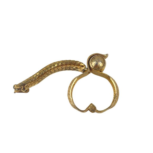 Vintage Scarf Glove Clip Gold-Tone Adjustable Intricate Detailing & Textured Des - Picture 5 of 6